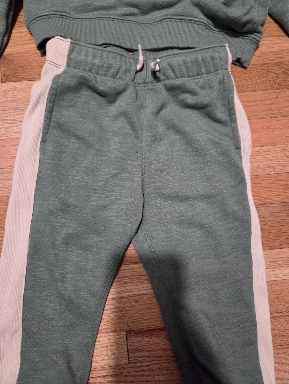 Carter's Sage Green Jogger Pants with Cream Side Panels / Size 3t